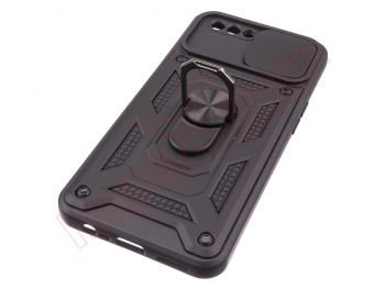 Black rigid case with window and support for Oppo A5, CPH1809